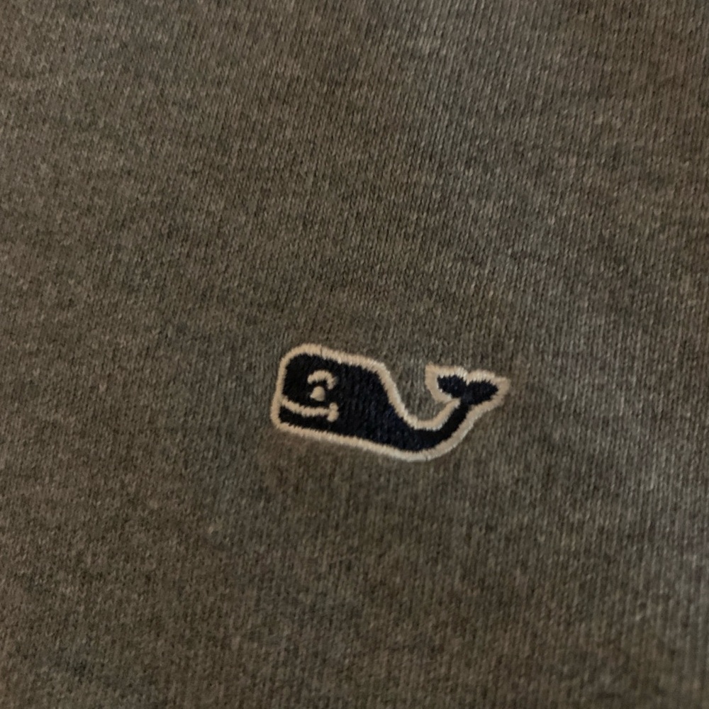 Vineyard Vines Men's Gray Whale Logo Shirt Jacket Quarter Zip